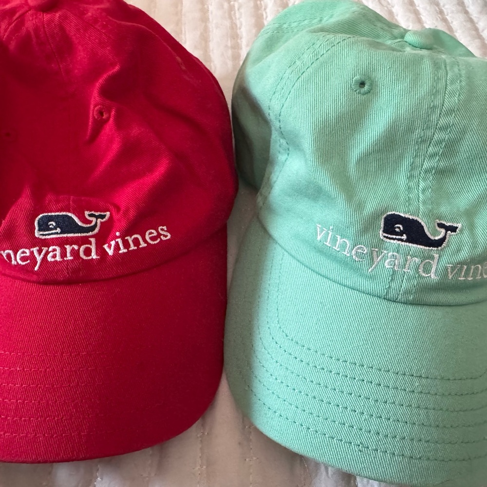 Vineyard Vines Red and Mint Hats